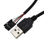 JUNSUNMAY USB 2.0 A to メス 4ピンデュポン マザーボードヘッダーアダプター延長ケーブル 長さ: 0.3m USBオス、USBメス