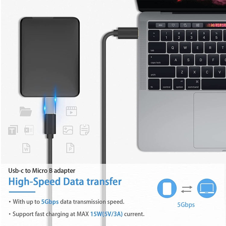 JUNSUNMAY USB-C / Type-C メス to オス USB 3.0 Micro B アダプターコンバーター 1個、2個セット