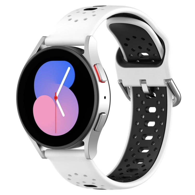 20mm Breathable Two-Color Silicone Watch Band, For Samsung Galaxy Watch Active 2 44mm, For Samsung Galaxy Watch 42mm, For Samsung Galaxy Watch 6 44mm