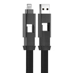 ENKAY ENK-CB134 4-in-1 60W USB-A / Type-C から 8ピン / Type-C ナイロン編み込み磁気急速充電データケーブル、0.15m、1.2m