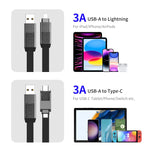 ENKAY ENK-CB134 4-in-1 60W USB-A / Type-C から 8ピン / Type-C ナイロン編み込み磁気急速充電データケーブル、0.15m、1.2m