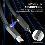 ENKAY ENK-CB134 4-in-1 60W USB-A / Type-C から 8ピン / Type-C ナイロン編み込み磁気急速充電データケーブル、0.15m、1.2m