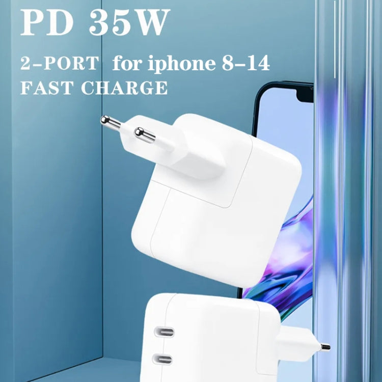 35W PD3.0 USB-C / Type-C デュアルポート充電器 iPhone / iPadシリーズ用、USプラグ、EUプラグ