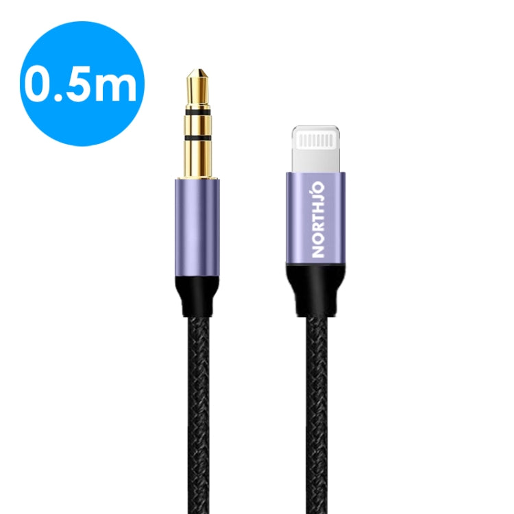 NORTHJO LTM03 8ピンから3.5mmオーディオAUXジャックケーブル、0.5m、1m、1.5m