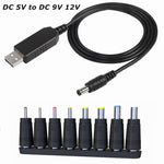 DC 5VからDC 9V 12VへのUSB電圧昇圧コンバーターケーブル、1A昇圧トランスフォーマー電源調整ケーブル、LEDディスプレイ付き、DC 5VからDC 9V 12V