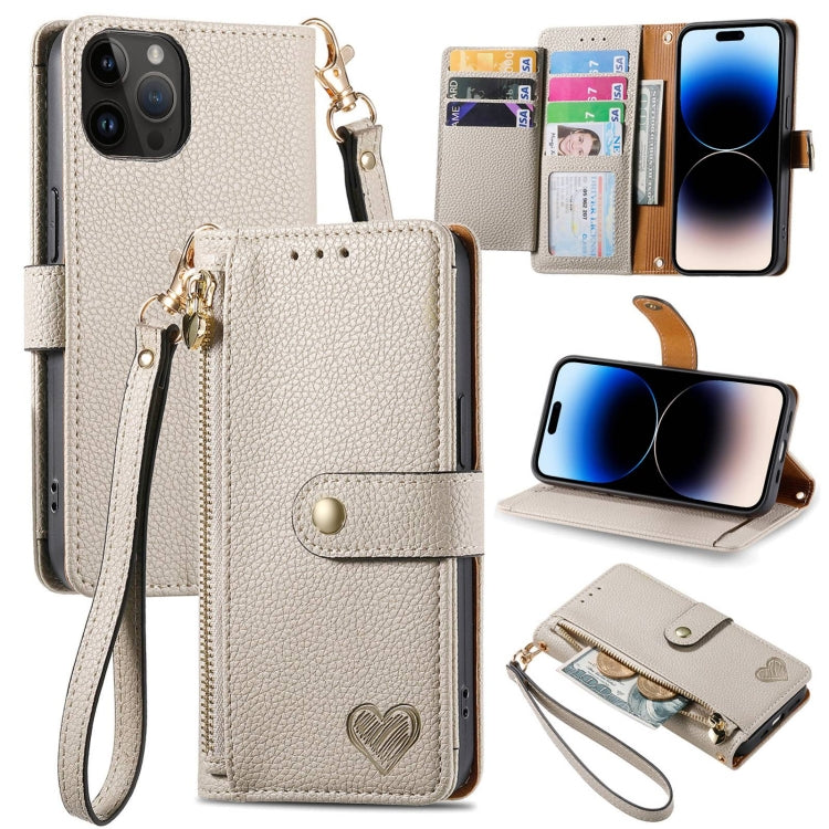 ラブジッパー ストラップ付きレザー電話ケース、iPhone 14 Pro Max用、iPhone 7 / 8 / SE 2022用、iPhone 13 Pro Max用、iPhone 13 Pro用、iPhone 13用、iPhone 12 / 12 Pro用、iPhone 12 Pro Max用、iPhone 11 Pro Max用