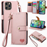 ラブジッパー ランヤード レザー電話ケース、iPhone 17e / 16e用、iPhone 17 Pro Max用、iPhone 17 Pro用、iPhone 17用、iPhone Air用、iPhone 16 Pro Max用、iPhone 16 Pro用、iPhone 16 Plus用