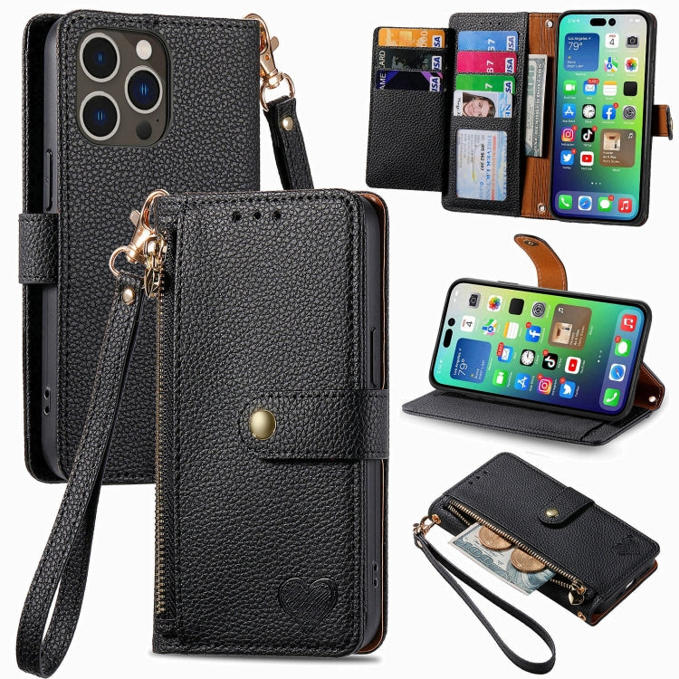 ラブジッパー ランヤード レザー電話ケース、iPhone 17e / 16e用、iPhone 17 Pro Max用、iPhone 17 Pro用、iPhone 17用、iPhone Air用、iPhone 16 Pro Max用、iPhone 16 Pro用、iPhone 16 Plus用