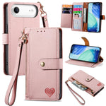 ラブジッパー ランヤード レザー電話ケース、iPhone 17e / 16e用、iPhone 17 Pro Max用、iPhone 17 Pro用、iPhone 17用、iPhone Air用、iPhone 16 Pro Max用、iPhone 16 Pro用、iPhone 16 Plus用