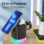 T15 3-in-1 マグネット Magsafe ワイヤレス充電器 折りたたみ充電スタンド iPhone / iWatch / AirPods対応、T15