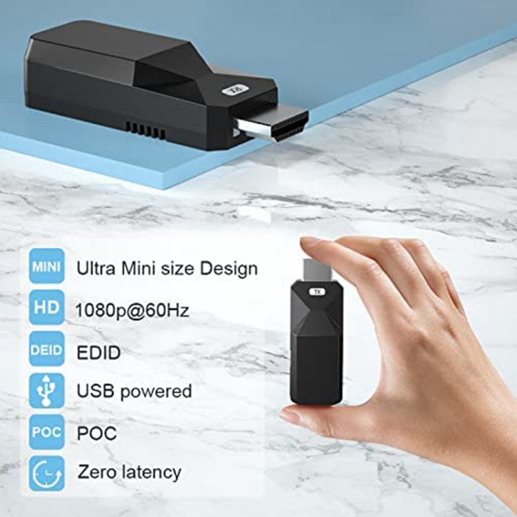 HDMI エクステンダー 165フィート オーディオビデオ 1080P Cat5 Cat6 イーサネットケーブル経由 ロスレス信号伝送 HDMI 長距離延長アダプター