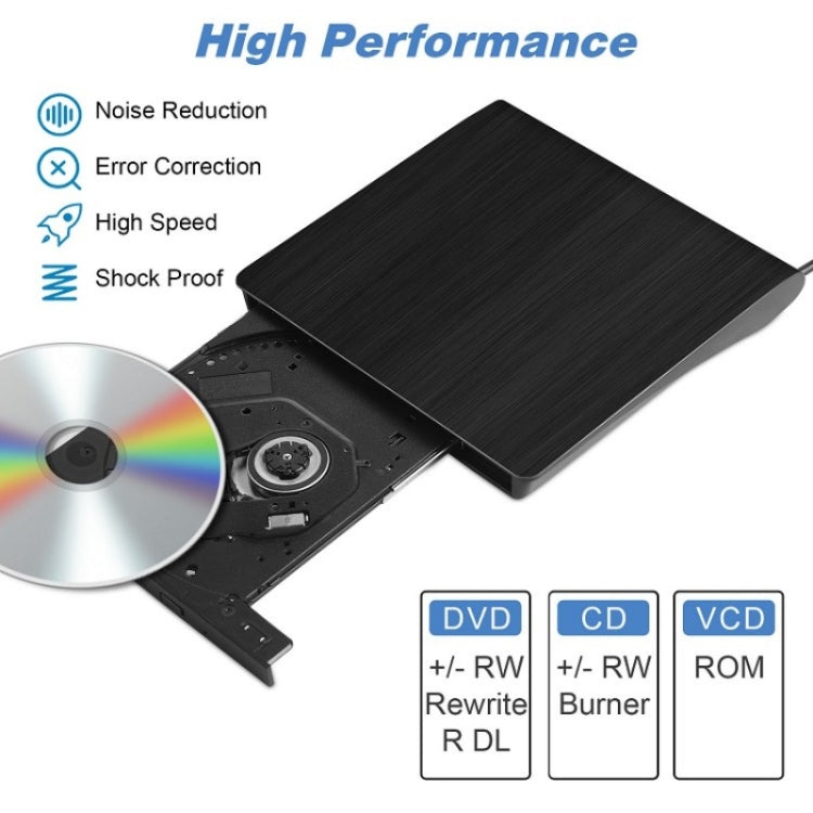 BT638 ノートパソコンデスクトップ外付けUSB 3.0携帯用CDプレーヤー CD-RW光学ドライブバーナー、BT638