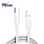 35W PD3.0 USB-C / Type-C デュアルポート充電器、Type-C to 8ピンデータケーブル付き、USプラグ、USプラグ + 1m 8ピンケーブル、USプラグ + 2m 8ピンケーブル