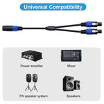 JUNSUNMAY Speakon メス から Speakon オス 2-in-1 オーディオスピーカーアダプターケーブル、長さ：50cm