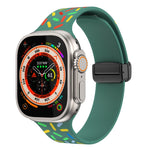 レインボードット シリコン磁気ブラックバックルウォッチバンド、Apple Watch 38mm用
