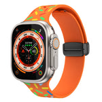 レインボードット シリコン磁気ブラックバックルウォッチバンド、Apple Watch 38mm用