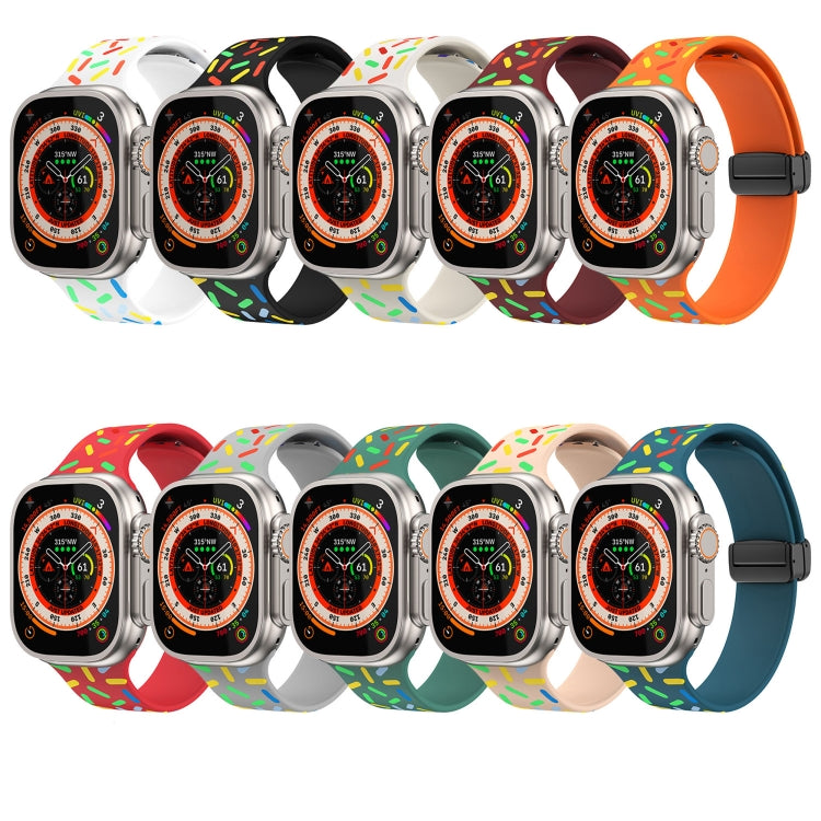 レインボードット シリコン磁気ブラックバックルウォッチバンド、Apple Watch 38mm用