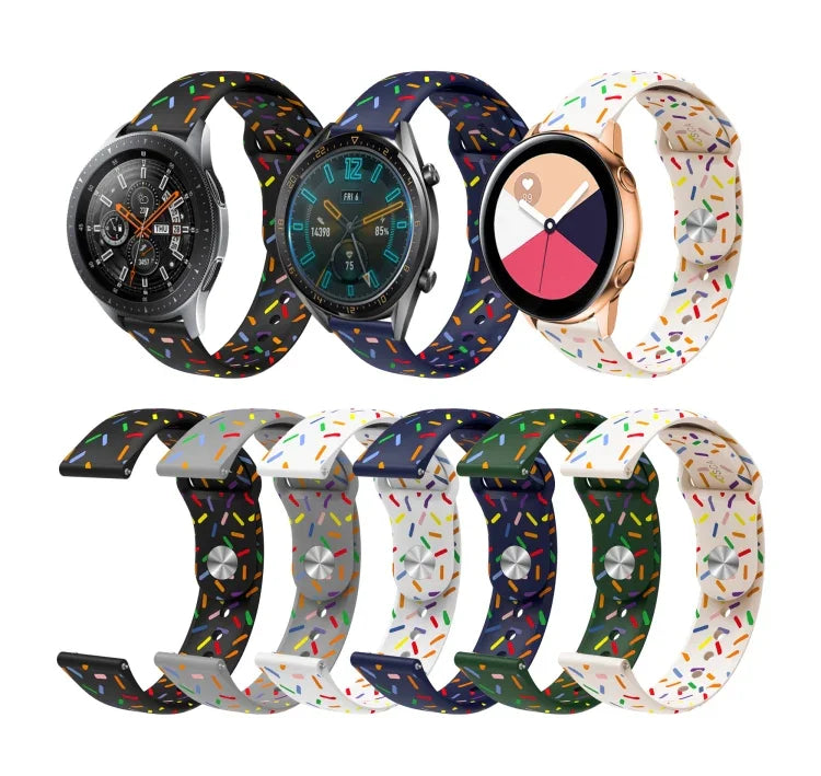 スポーツレインボードットシリコンバックルウォッチバンド Samsung Galaxy Watch 4 40mm / 44mm用, Samsung Galaxy Watch 4 Classic 42mm / 46mm用