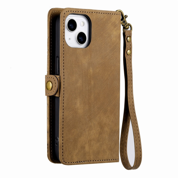 幾何学ジッパー財布サイドバックルレザースマホケース、iPhone 11用、iPhone 11 Pro用、iPhone X / XS用、iPhone XR用、iPhone XS Max用、iPhone 7 Plus / 8 Plus用、iPhone 6 Plus / 6s Plus用、iPhone 6 / 6s用