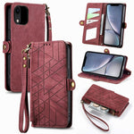 幾何学ジッパー財布サイドバックルレザースマホケース、iPhone 11用、iPhone 11 Pro用、iPhone X / XS用、iPhone XR用、iPhone XS Max用、iPhone 7 Plus / 8 Plus用、iPhone 6 Plus / 6s Plus用、iPhone 6 / 6s用