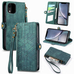幾何学ジッパー財布サイドバックルレザースマホケース、iPhone 11用、iPhone 11 Pro用、iPhone X / XS用、iPhone XR用、iPhone XS Max用、iPhone 7 Plus / 8 Plus用、iPhone 6 Plus / 6s Plus用、iPhone 6 / 6s用
