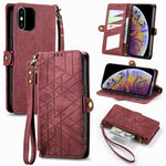 幾何学ジッパー財布サイドバックルレザースマホケース、iPhone 11用、iPhone 11 Pro用、iPhone X / XS用、iPhone XR用、iPhone XS Max用、iPhone 7 Plus / 8 Plus用、iPhone 6 Plus / 6s Plus用、iPhone 6 / 6s用