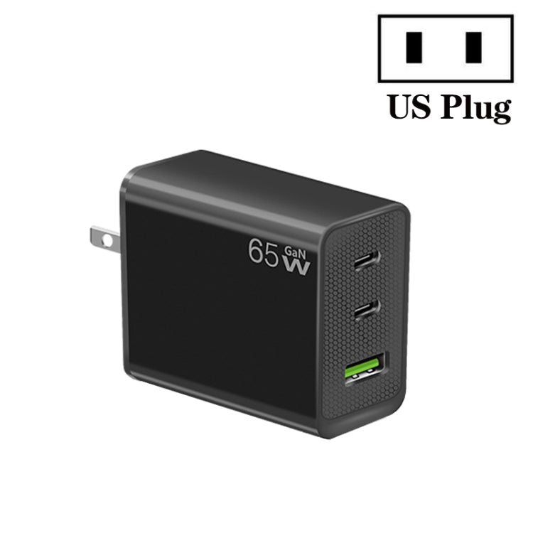 GaN PD65W Type-C x 2 + USB3.0 ノートパソコンアダプター Apple MacBookシリーズ用、USプラグ