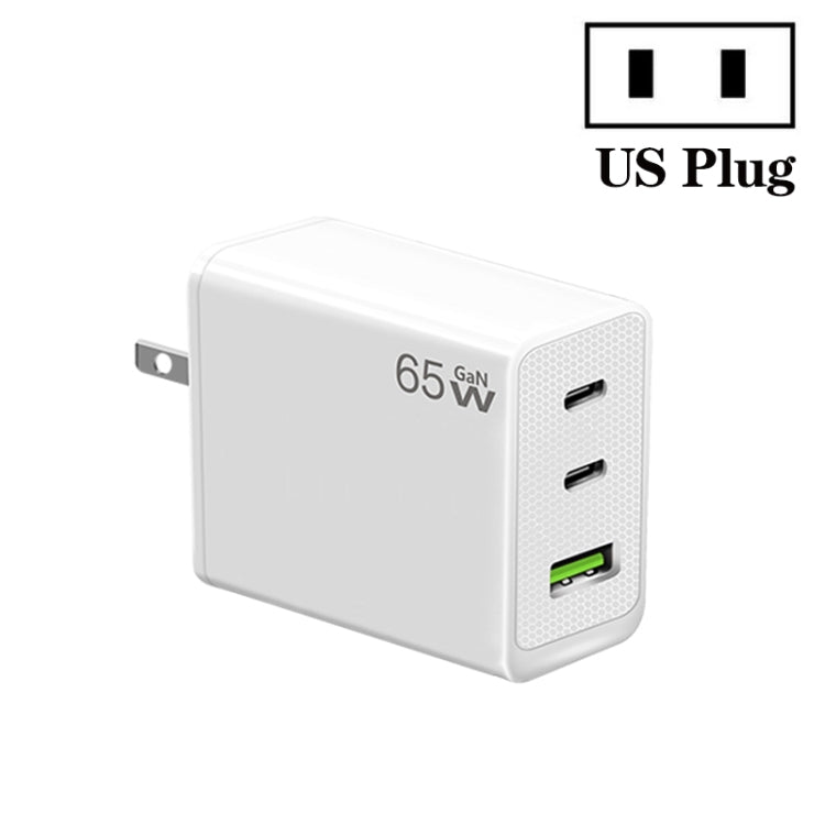 GaN PD65W Type-C x 2 + USB3.0 ノートパソコンアダプター Apple MacBookシリーズ用、USプラグ