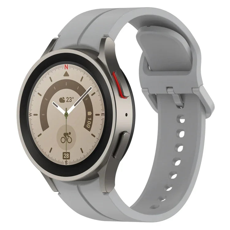 Grooved Color Buckle Silicone Watch Band, For Samsung Galaxy Watch 6 / 6 Classic