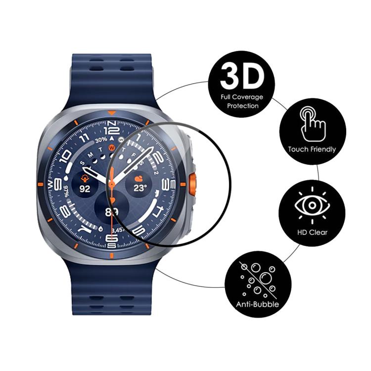 ENKAY 3DフルカバレッジソフトPCエッジPMMA HDスクリーンフィルム、Samsung Galaxy Watch Ultra 47mm / Ultra 2025用、Samsung Galaxy Watch8 Classic 46mm用、Samsung Galaxy Watch8 44mm用、Samsung Galaxy Watch8 40mm用