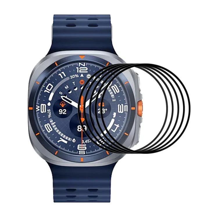 5枚セット ENKAY 3D フルカバレッジ ソフト PC エッジ PMMA HD スクリーンフィルム, Samsung Galaxy Watch Ultra 47mm / Ultra 2025用, Samsung Galaxy Watch8 Classic 46mm用, Samsung Galaxy Watch8 44mm用, Samsung Galaxy Watch8 40mm用