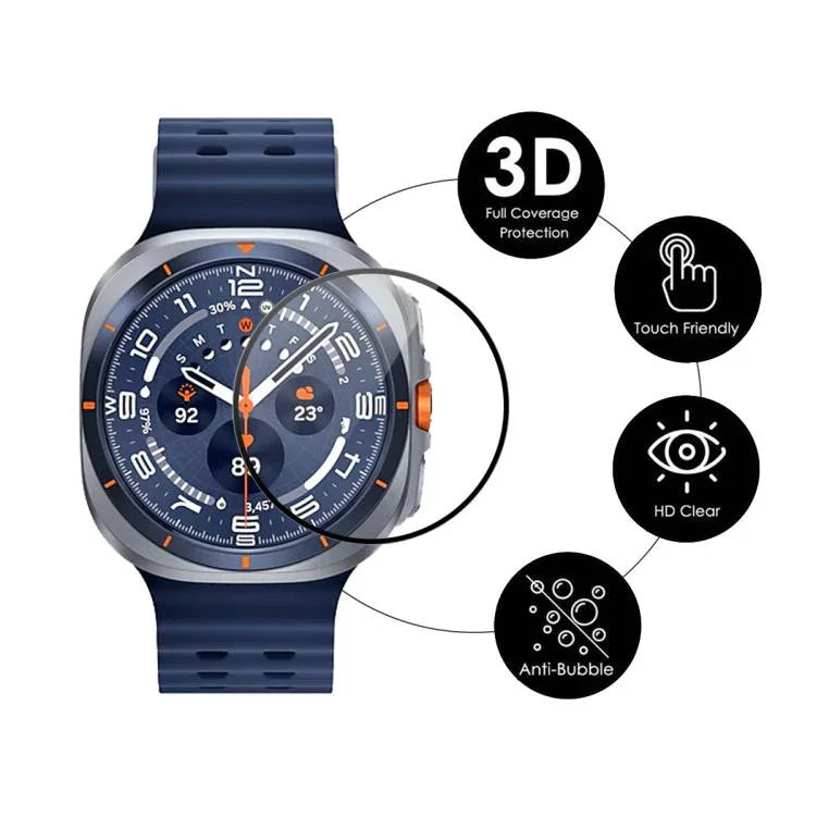 5枚セット ENKAY 3D フルカバレッジ ソフト PC エッジ PMMA HD スクリーンフィルム, Samsung Galaxy Watch Ultra 47mm / Ultra 2025用, Samsung Galaxy Watch8 Classic 46mm用, Samsung Galaxy Watch8 44mm用, Samsung Galaxy Watch8 40mm用