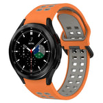 Two-Color Breathable Silicone Watch Band for Galaxy Watch 4 Classic in orange and gray.