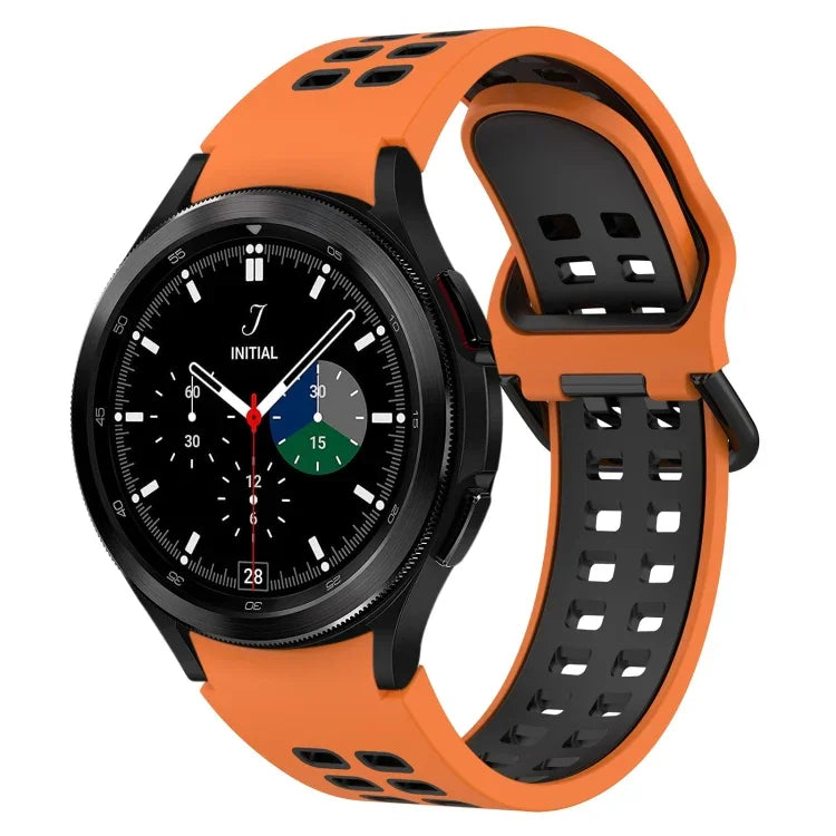 二色通気性シリコンウォッチバンド、Samsung Galaxy Watch 4 Classic 42mm 用