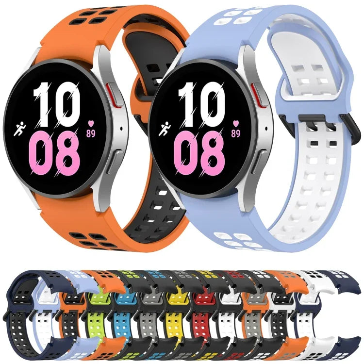 二色通気性シリコンウォッチバンド、Samsung Galaxy Watch 4 Classic 42mm 用