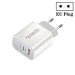 PD30W USB-C / Type-C + QC3.0 USB デュアルポートチャージャー、EUプラグ、USプラグ、AUプラグ