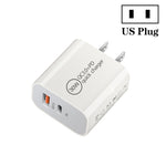 PD30W USB-C / Type-C + QC3.0 USB デュアルポートチャージャー、EUプラグ、USプラグ、AUプラグ