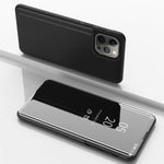 ホルダー付きメッキミラー横向き反転レザー電話ケース、iPhone 16 Pro用、iPhone 16 Plus用、iPhone 16用、iPhone 15 Pro Max用、iPhone 15 Pro用、iPhone 15 Plus用