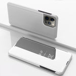 ホルダー付きメッキミラー横向き反転レザー電話ケース、iPhone 16 Pro用、iPhone 16 Plus用、iPhone 16用、iPhone 15 Pro Max用、iPhone 15 Pro用、iPhone 15 Plus用