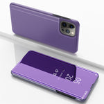 ホルダー付きメッキミラー横向き反転レザー電話ケース、iPhone 16 Pro用、iPhone 16 Plus用、iPhone 16用、iPhone 15 Pro Max用、iPhone 15 Pro用、iPhone 15 Plus用