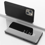 ホルダー付きメッキミラー横向き反転レザー電話ケース、iPhone 16 Pro用、iPhone 16 Plus用、iPhone 16用、iPhone 15 Pro Max用、iPhone 15 Pro用、iPhone 15 Plus用