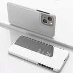 ホルダー付きメッキミラー横向き反転レザー電話ケース、iPhone 16 Pro用、iPhone 16 Plus用、iPhone 16用、iPhone 15 Pro Max用、iPhone 15 Pro用、iPhone 15 Plus用