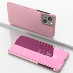 ホルダー付きメッキミラー横向き反転レザー電話ケース、iPhone 16 Pro用、iPhone 16 Plus用、iPhone 16用、iPhone 15 Pro Max用、iPhone 15 Pro用、iPhone 15 Plus用