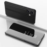 ホルダー付きメッキミラー横向き反転レザー電話ケース、iPhone 16 Pro用、iPhone 16 Plus用、iPhone 16用、iPhone 15 Pro Max用、iPhone 15 Pro用、iPhone 15 Plus用
