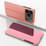 めっきミラー横開きレザースマホケース（ホルダー付き）、iPhone 17e / 16e用、iPhone 17 Pro Max用、iPhone 17 Pro用、iPhone 17用、iPhone Air用、iPhone 16 Pro Max用