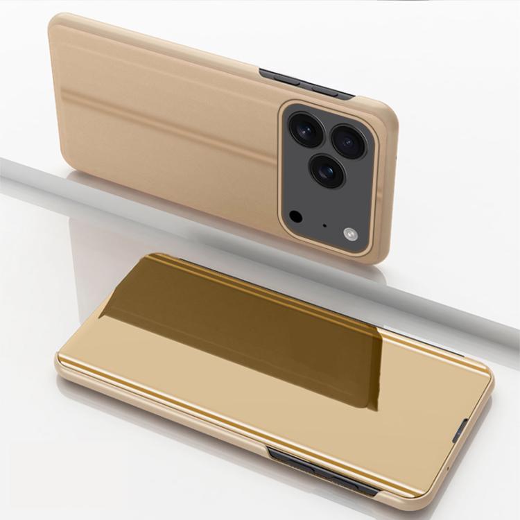 めっきミラー横開きレザースマホケース（ホルダー付き）、iPhone 17e / 16e用、iPhone 17 Pro Max用、iPhone 17 Pro用、iPhone 17用、iPhone Air用、iPhone 16 Pro Max用
