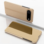 めっきミラー横開きレザースマホケース（ホルダー付き）、iPhone 17e / 16e用、iPhone 17 Pro Max用、iPhone 17 Pro用、iPhone 17用、iPhone Air用、iPhone 16 Pro Max用