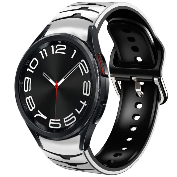 カーブテクスチャーシリコンウォッチバンド、Samsung Galaxy Watch 6 Classic 43mm用、Samsung Galaxy Watch 5 Pro ゴルフエディション用、Samsung Galaxy Watch 5 ゴルフエディション用