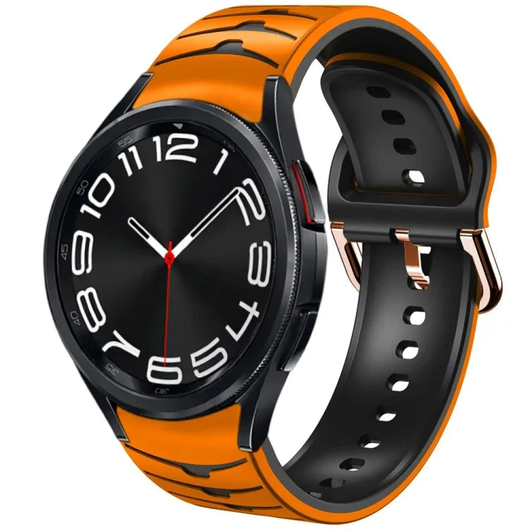 カーブテクスチャーシリコンウォッチバンド、Samsung Galaxy Watch 6 Classic 43mm用、Samsung Galaxy Watch 5 Pro ゴルフエディション用、Samsung Galaxy Watch 5 ゴルフエディション用