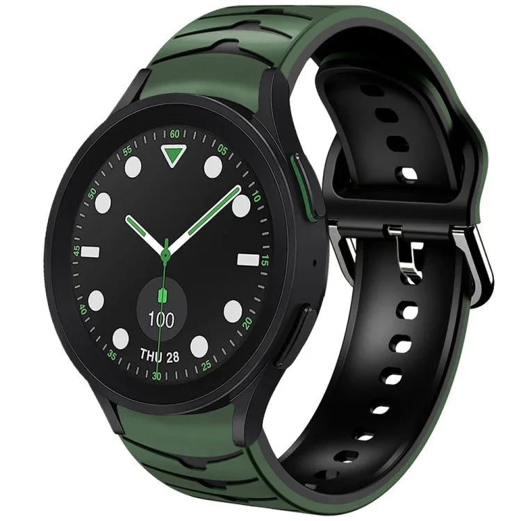 カーブテクスチャーシリコンウォッチバンド、Samsung Galaxy Watch 6 Classic 43mm用、Samsung Galaxy Watch 5 Pro ゴルフエディション用、Samsung Galaxy Watch 5 ゴルフエディション用